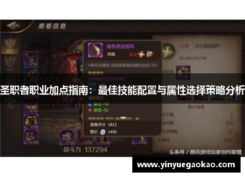 圣职者职业加点指南：最佳技能配置与属性选择策略分析